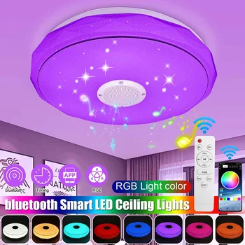 Zvýšení velikosti 40CM Moderní RGB LED Stropní Světla, Domácí APLIKACE bluetooth Hudební Světlo Ložnice Lampa Inteligentní Stropní Svítidlo+Dálkové Ovládání