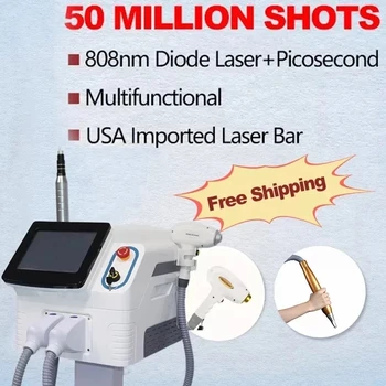 2022 Diodový Laser 808 Přenosný 2 v 1 Laserové Odstranění chloupků Pico-druhé Odstranění Tetování Omlazení Pleti Stroj