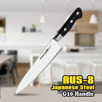 8 Palcový Chef Nůž AUS-8 Japonské Nerezové Oceli - G10 Rukojeť Kuchyňský nůž - Ergonomická G10 Rukojeť
