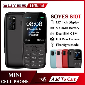 SOYES S10T 2G GSM Mini Klávesnice Telefonu Hlasitý Reproduktor Mobilní Cenior Mobilní Telefon S 800mAh Výkonný Baterku, Mobil