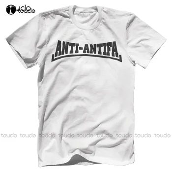 Anti-Antifa Černý Text Crew T-Shirt (4 Varianty) muži košile graphic tees
