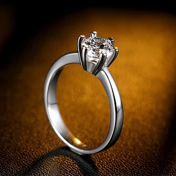 velkoobchodní cena šest dráp zlatou barvu Rakousko crystal ring zirkony prsten, Vánoční dárek, svatební ženy dívka šperky, prsteny lr096