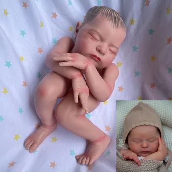 22 Palců Populární Laura Reborn Malované Kit Novorozence Baby Doll Formy S Vlasy Realističtější Snadné DIY Hračka Holka