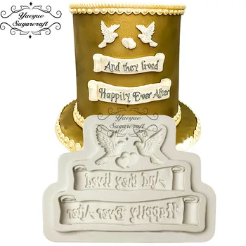 Yueyue Sugarcraft Láska Holubice Svatební silikonová forma fondant formy dort zdobení nástroje čokolády gumpaste formy