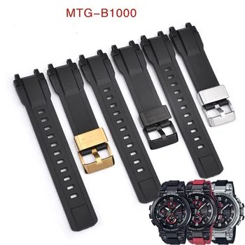 pro Casio G-Shock MTG-B1000 G1000 Sport Metal Hoop Smyčky Watchband Náramek Příslušenství Náhradní Rubber Watch Kapela Popruh