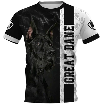 CLOOCL doga T-shirt Zvířat, 3D Grafika, Černé Nebe, Blesky Psy T-košile Sestřih Casual Svetr Harajuku Streetwear
