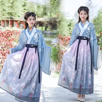 Čínský Styl Ženy Hanfu Tradiční Taneční Kostým Gradient Fialové Tang Oblek Orientální Pohádkové Šaty Oblečení Jaro A Léto