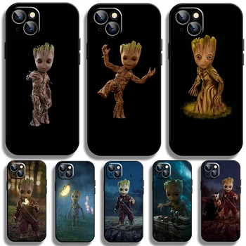 Marvel Dítě Groot Pouzdro Pro Apple iPhone 14 13 12 11 Pro Max Mini XS Max X XR 7 8 Plus SE2020 TPU Černé Kryt Telefonu Coque Core