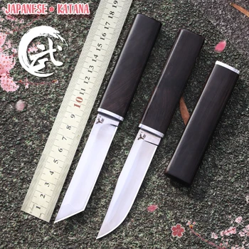 LENGREN Ebony Rukojeť D2 steel Tanto rovný nůž Japonský zrcadlo, nůž, venkovní džungle lov taktický nůž, Ostrý Katana