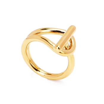 VAROLE Jednoduché Linie Lano Spony, Prsteny Pro Ženy Zlaté Barvy Prsten Anillos Módní Šperky Dárek