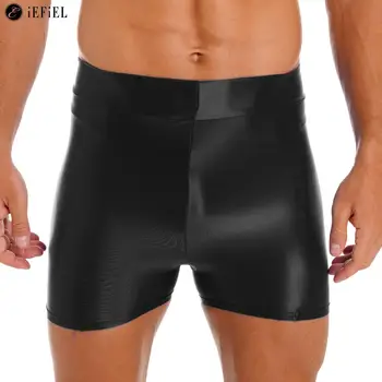Pánské Lesklé Olej Ultra Tenké Boxer Kalhotky Spodní Prádlo Kalhotky Módní Plavky Board Šortky Letní Plavky Swimmsuit