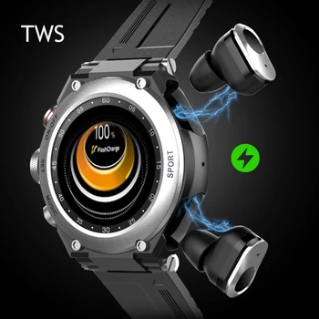 T92 Chytré Hodinky Muži 2021 Volání Bluetooth Přehrávat Hudbu hi-fi TWS Sluchátka Vlastní Volby Teploty Monitor Smartwatch Pro Android, Ios