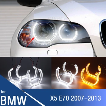 pro BMW X5 E70 E 70 2007-2011 Denní Světlo, směrová Světla Crystal Angel Eyes Halo kroužky Kit