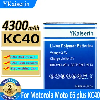 YKaiserin 100% Nové 4300mAh KC40 Baterie Pro Motorola Moto E6 Plus XT2025-1 XT2025-2 Mobilní Telefon Batteria