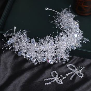 Svatební koruna módní čelenka transparentní crystal ušlechtilý temperament korunu svatební čelenka pro dospělé dárek k narozeninám ženské šperky