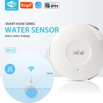 COOLCAM Tyua WiFi Smart Vodní Senzor Vody Povodeň Wi-Fi a Detektor Úniku Alarm Čidlo APP Upozornění, Upozornění Bez Hub Provozovat