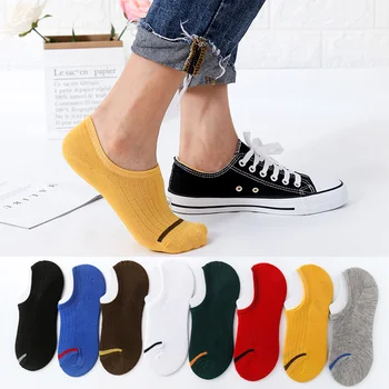 5 Párů Size35-42 Unisex Loď Ponožky Ženy Muži Neviditelný Ponožky, Přezůvky Jaro Léto Podzim Silikonové Non skluzu Low Cut Ponožky Meias