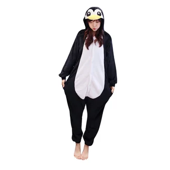 Halloween Kostým Anime Cosplay Kigurumi Dospělý Tučňák Dupačky Kombinéza Teplá S Kapucí Pyžamo Pro Ženy, Muže