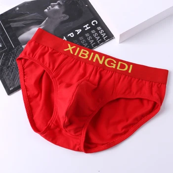 Čína Red Pánské Bavlněné Slipy Rok Narození spodní Prádlo Pro Muže Prodyšné Kalhotky Střední Pasu Neformální Innerwear Kalhotky M-2XL