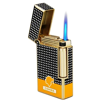 Luxusní Cohiba Světlejší Griding Kola Kamínkové Zapalovače Cigaret Nepromokavou Jet Plamen Nafukovací Plynu Zapalovače Kuřácké Příslušenství