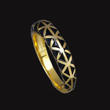 Klasický Prsten pro Ženy Černé Zlato Dva tón Prsten Diamond Geometrické Prsten Jednoduchý Černá Party Zásnubní Prsten Šperky pro Ženy