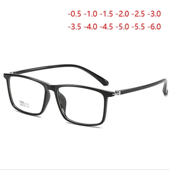 Velký Rám TR90 Krátkozraký Brýle Ženy Pohodlné Literární Náměstí krátkozraké Brýle Muži SPH -0.5 -1.0 -1.5 K -6.0