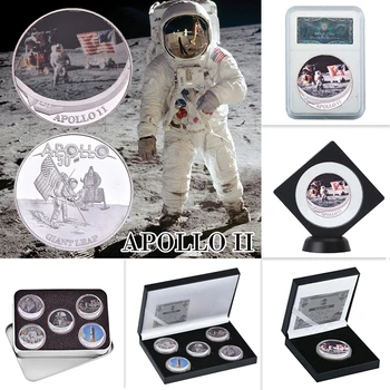 WR Apollo 11 50. Výročí Stříbrné Mince Sběratelské Mince Držitel NÁS Výzvou, Mince, Medaile, Sběratelské Dárkové Dropshipping