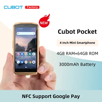 Cubot Pocket Android Mini Smartphone, Podpora NFC, 4 GB RAM, 64 GB ROM, 128 GB Prodloužena, 4